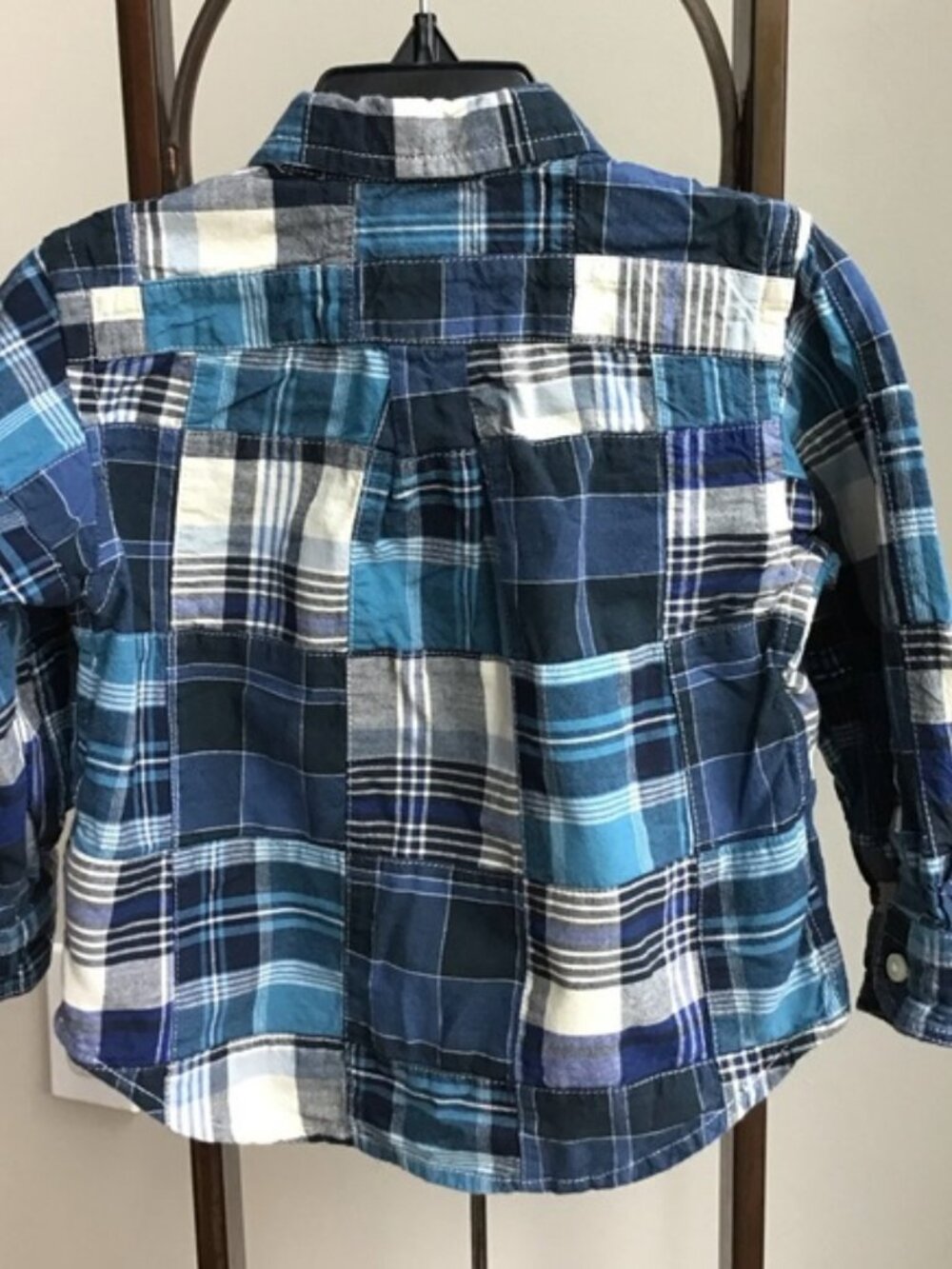 Ralph Lauren Madaras Cotton Shirt Button Down Plaid  Patchwork Long Sleeves‎